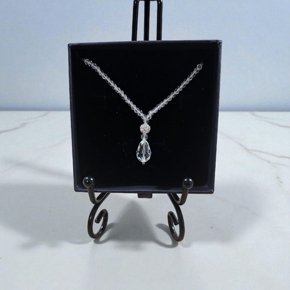 Swarovski Jewelry - Swarovski Crystal Beaded Necklace,Pave Crystal Sphere with Clear Crystal Drop